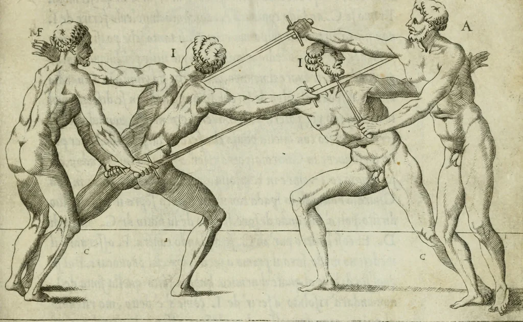 An illustration from Trattato di scientia d'arme : con vn dialogo di filosofia, 1553, leaf 102