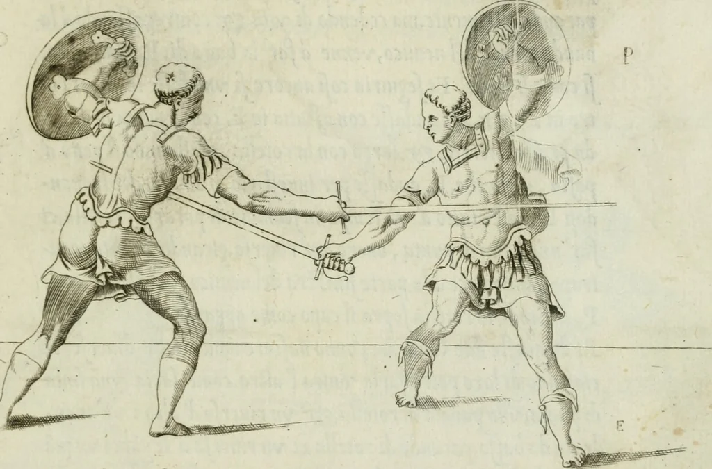 An illustration from Trattato di scientia d'arme : con vn dialogo di filosofia, 1553, leaf 128