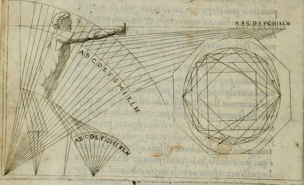 An illustration from Trattato di scientia d'arme : con vn dialogo di filosofia, 1553, leaf 19