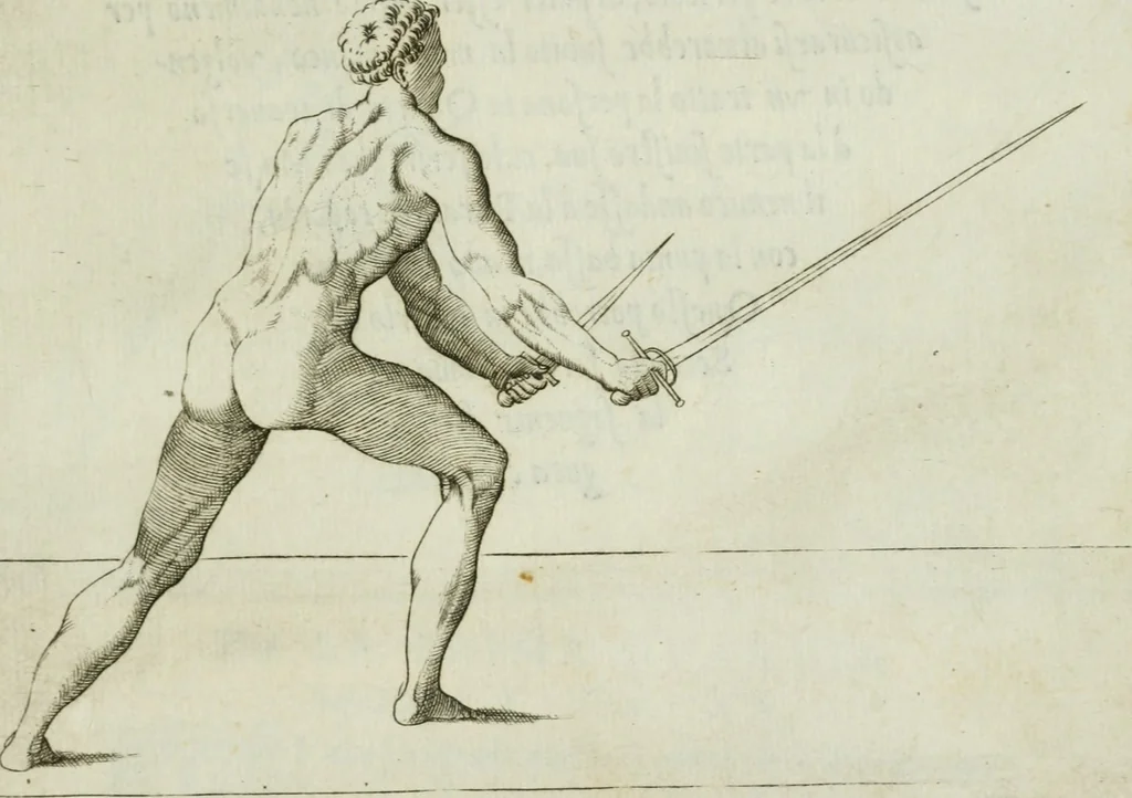 An illustration from Trattato di scientia d'arme : con vn dialogo di filosofia, 1553, leaf 58