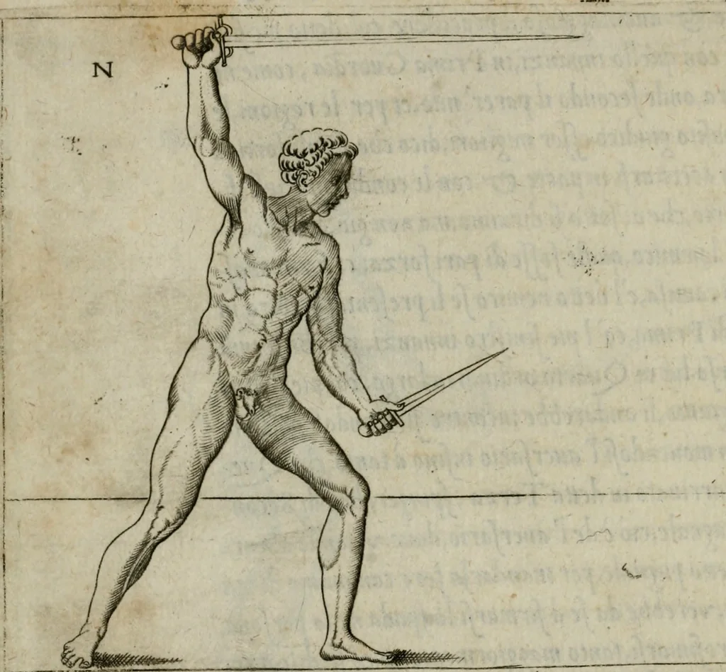 An illustration from Trattato di scientia d'arme : con vn dialogo di filosofia, 1553, leaf 77