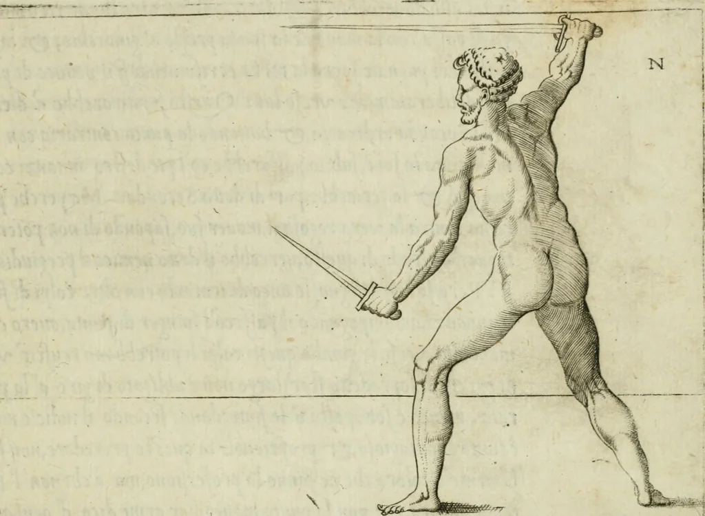 An illustration from Trattato di scientia d'arme : con vn dialogo di filosofia, 1553, leaf 82