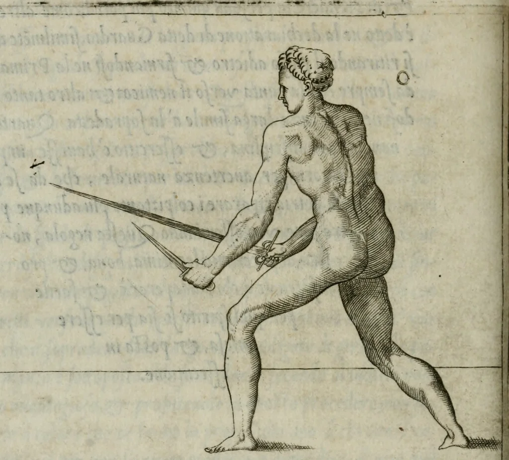 An illustration from Trattato di scientia d'arme : con vn dialogo di filosofia, 1553, leaf 85