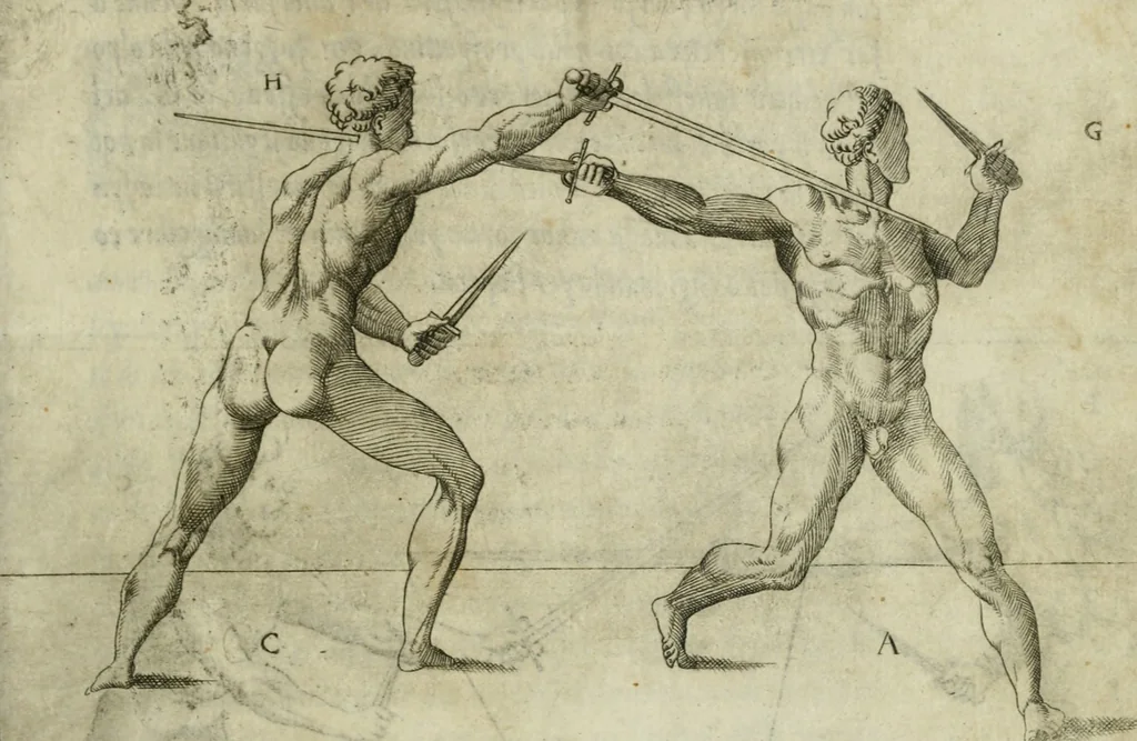 An illustration from Trattato di scientia d'arme : con vn dialogo di filosofia, 1553, leaf 88