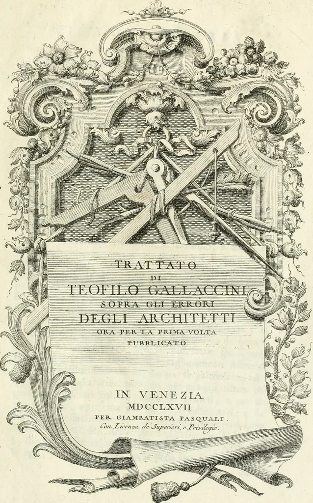 An illustration from Trattato di Teofilo Gallaccini sopra gli errori degli architetti, 1767, leaf 4
