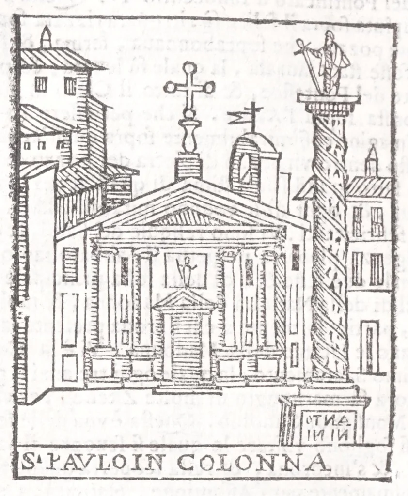 An illustration from Trattato nuouo delle cose marauigliose dell'alma città di Roma : ornato de molte figure, nel quale si discorre de 300 & più chiese, 1615, leaf 96