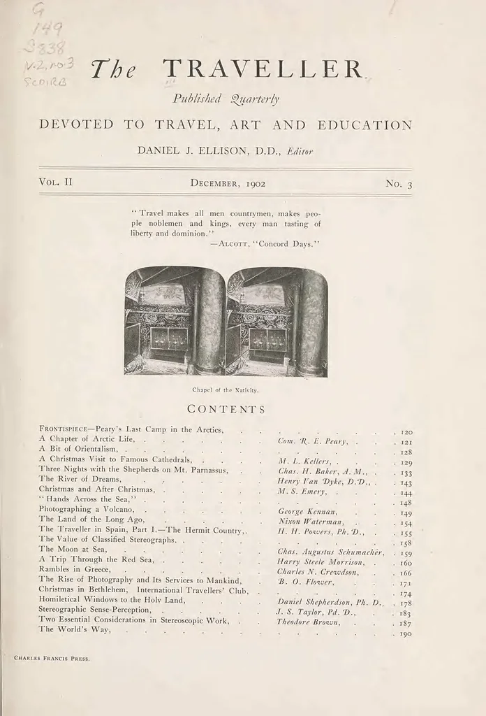 An illustration from The Traveller, 1902, leaf 11