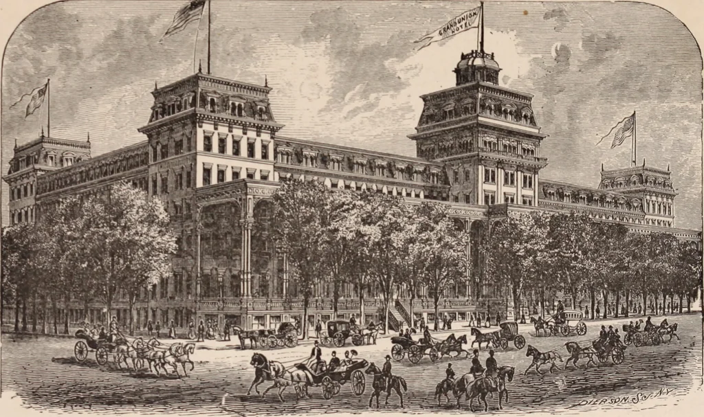 An illustration from Travellers' guide, New York, 1883, leaf 20