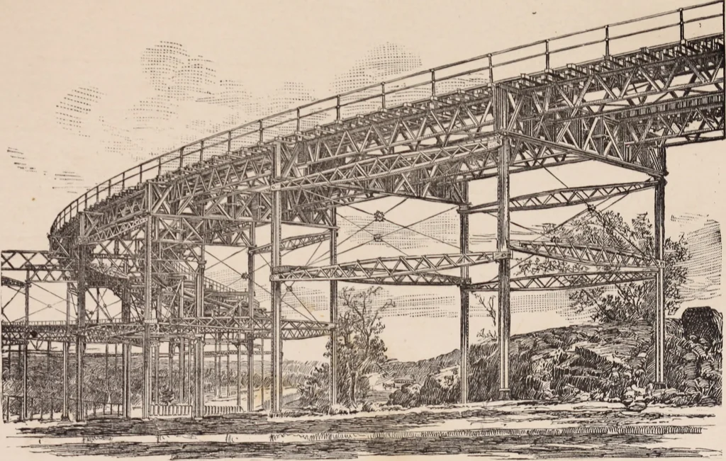 An illustration from Travellers' guide, New York, 1883, leaf 34