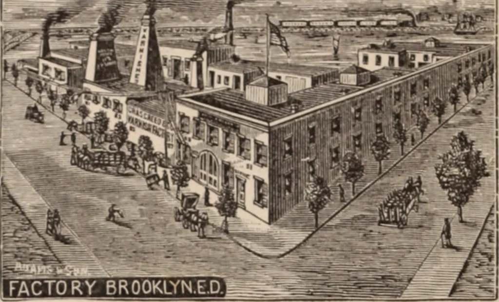 An illustration from Travellers' guide, New York, 1883, leaf 43