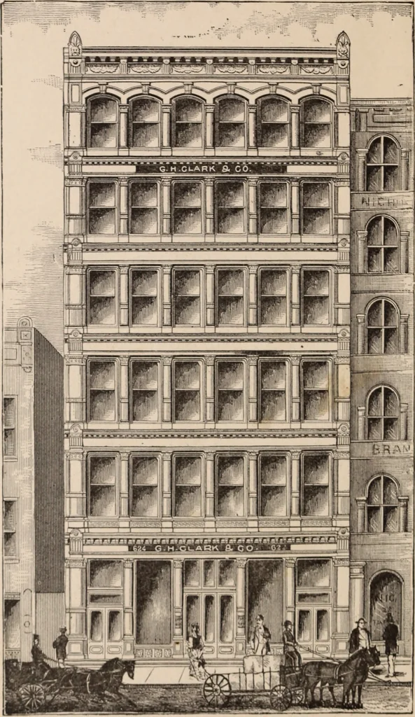 An illustration from Travellers' guide, New York, 1883, leaf 47