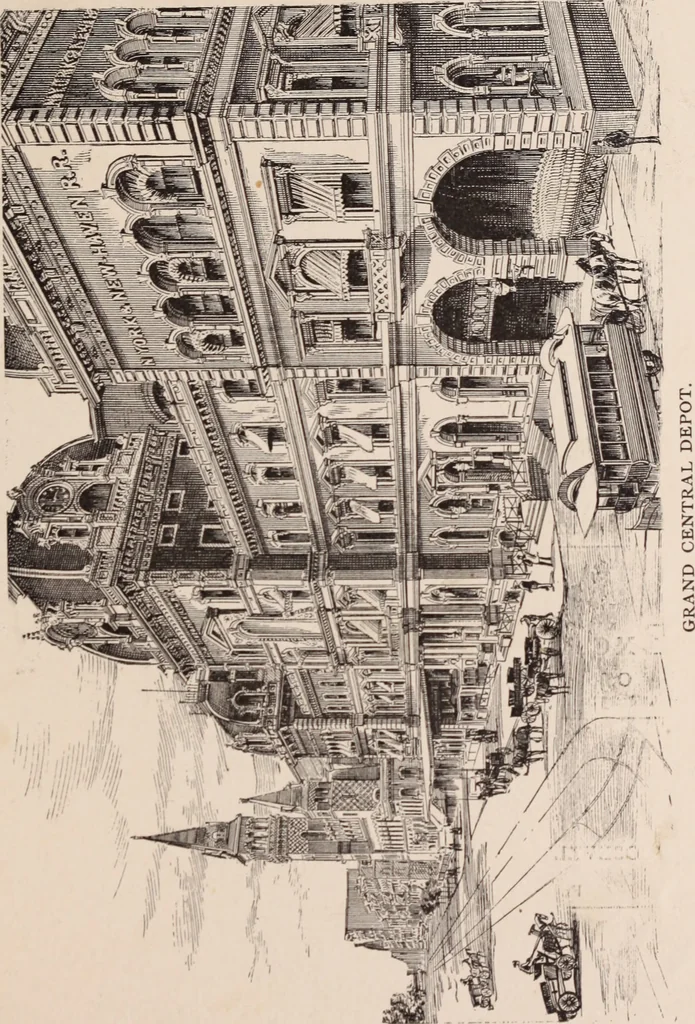 An illustration from Travellers' guide, New York, 1883, leaf 54
