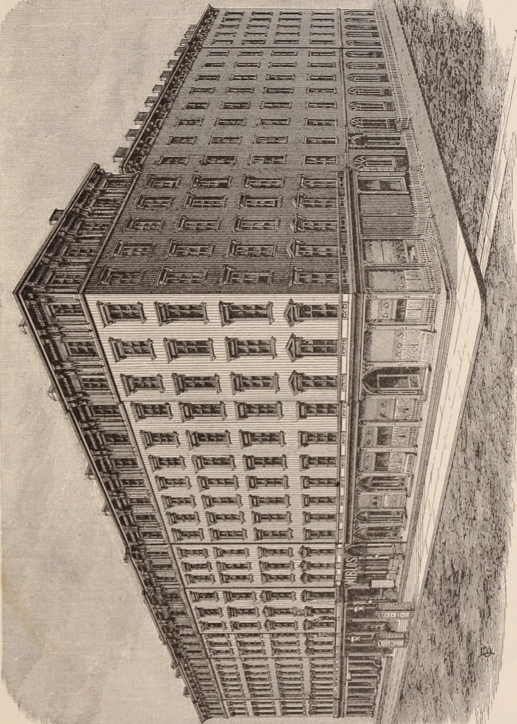 An illustration from Travellers' guide, New York, 1883, leaf 58
