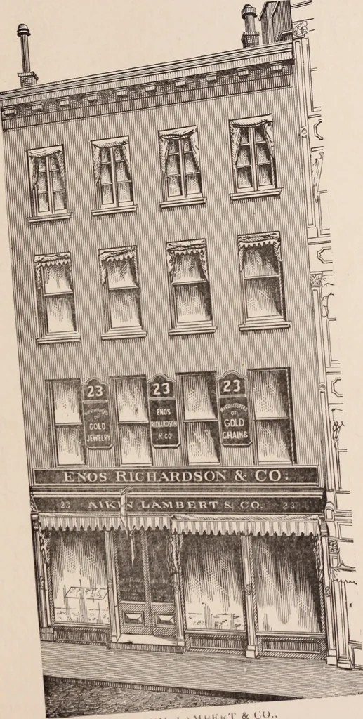 An illustration from Travellers' guide, New York, 1883, leaf 60
