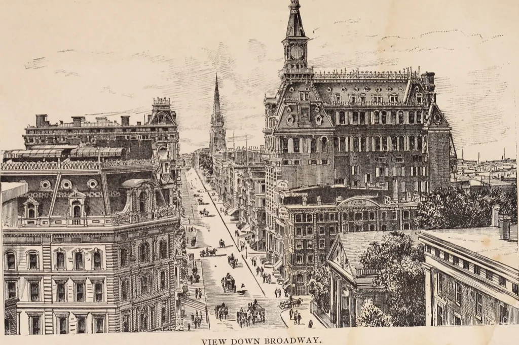 An illustration from Travellers' guide, New York, 1883, leaf 94