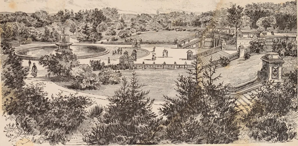 An illustration from Travellers' guide, New York, 1883, leaf 96