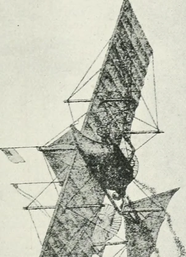 An illustration from Travels in space; a history of aerial navigation, 1902, leaf 142