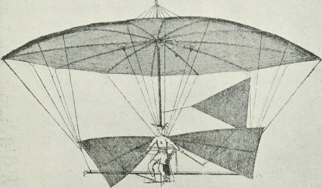 An illustration from Travels in space; a history of aerial navigation, 1902, leaf 156