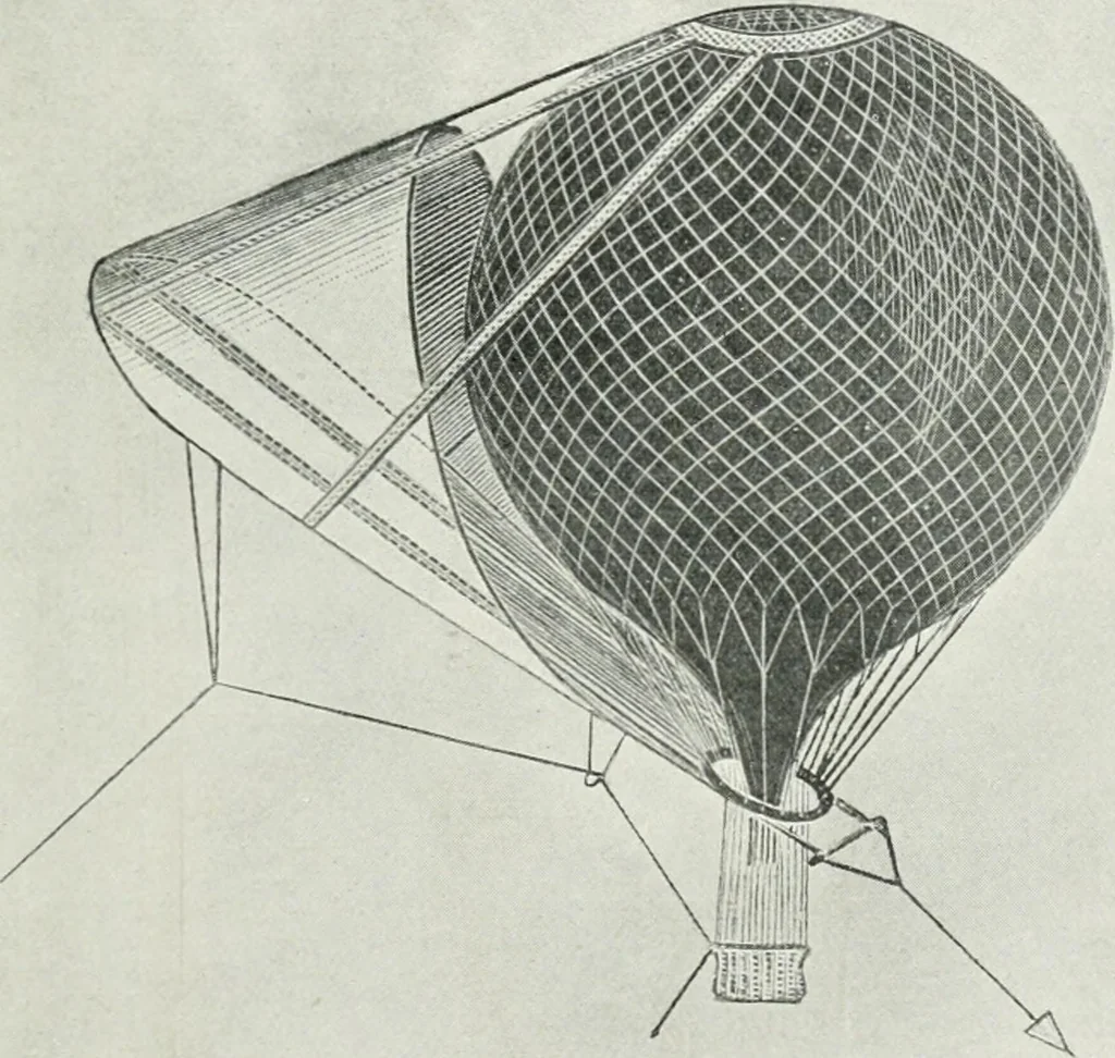 An illustration from Travels in space; a history of aerial navigation, 1902, leaf 166