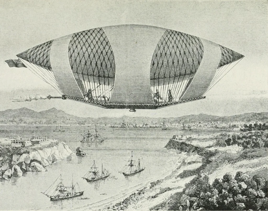 An illustration from Travels in space; a history of aerial navigation, 1902, leaf 204
