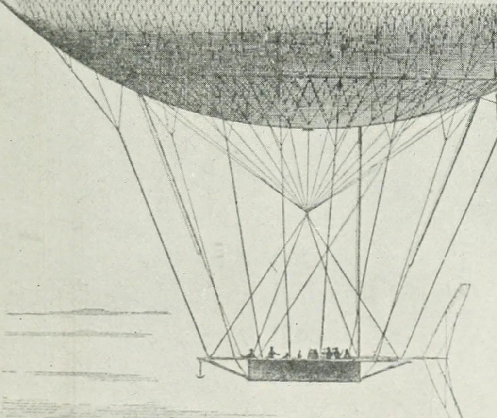 An illustration from Travels in space; a history of aerial navigation, 1902, leaf 228