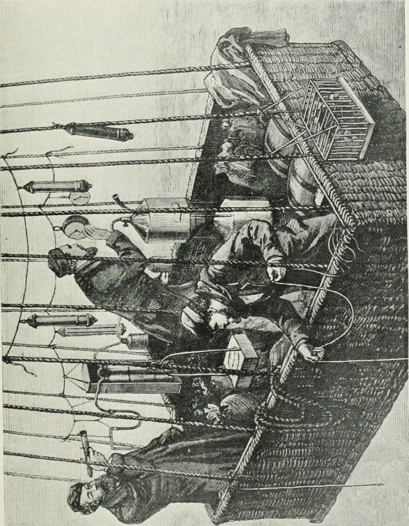 An illustration from Travels in space; a history of aerial navigation, 1902, leaf 236