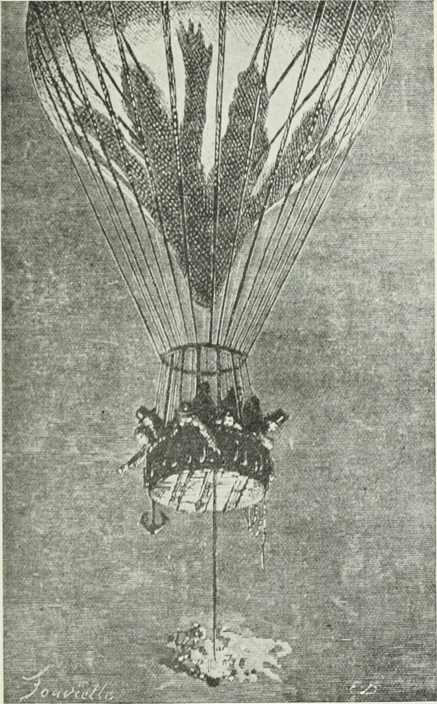 An illustration from Travels in space; a history of aerial navigation, 1902, leaf 248