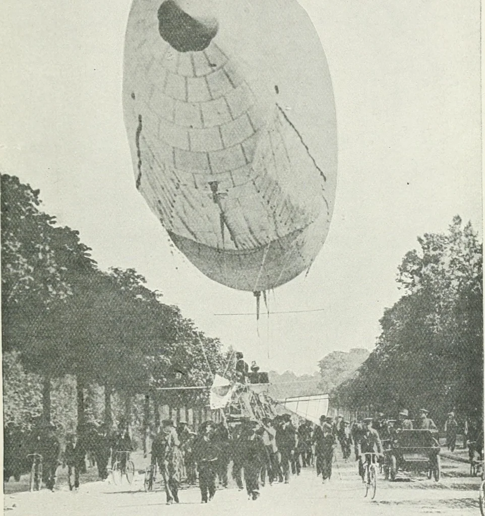 An illustration from Travels in space; a history of aerial navigation, 1902, leaf 262