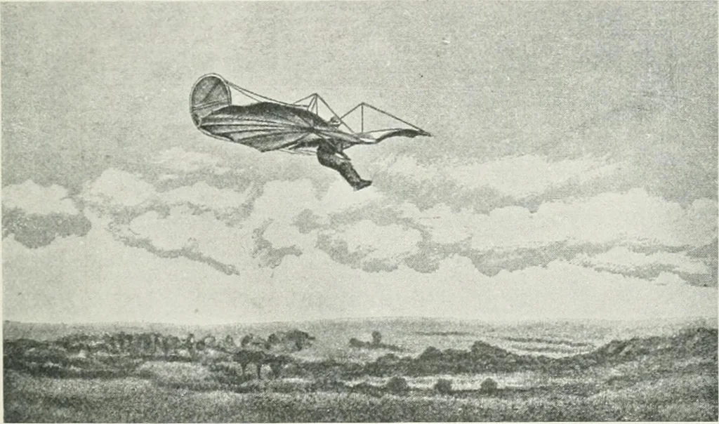 An illustration from Travels in space; a history of aerial navigation, 1902, leaf 272