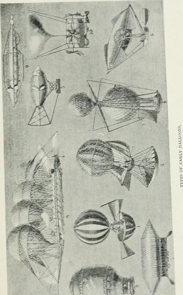 An illustration from Travels in space; a history of aerial navigation, 1902, leaf 48