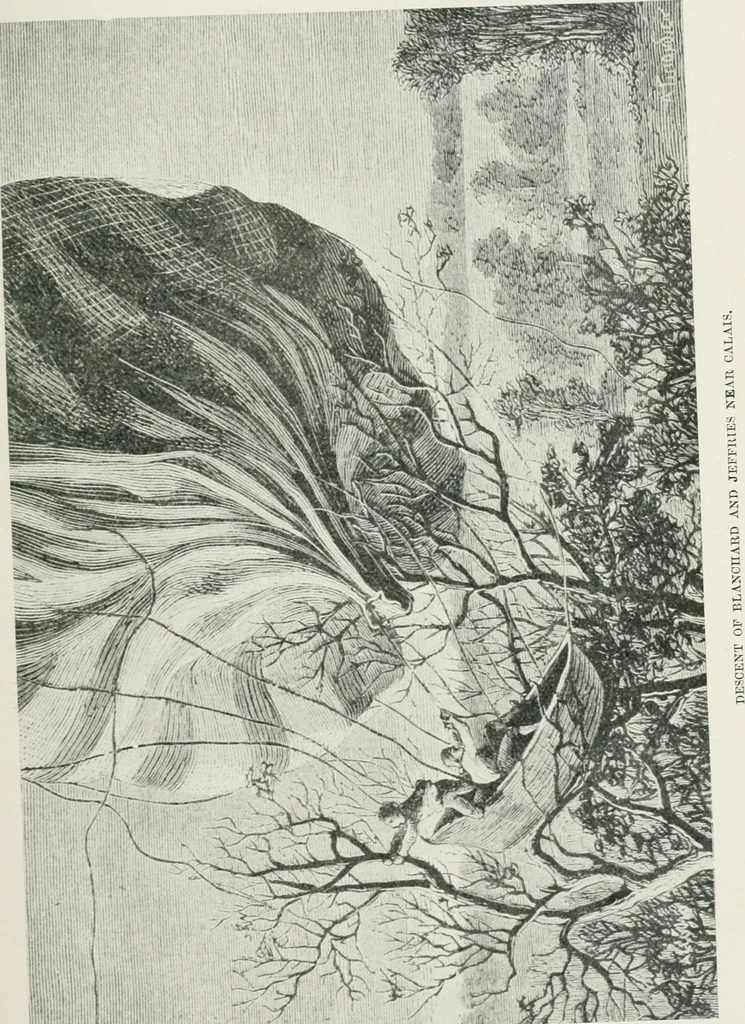 An illustration from Travels in space; a history of aerial navigation, 1902, leaf 58