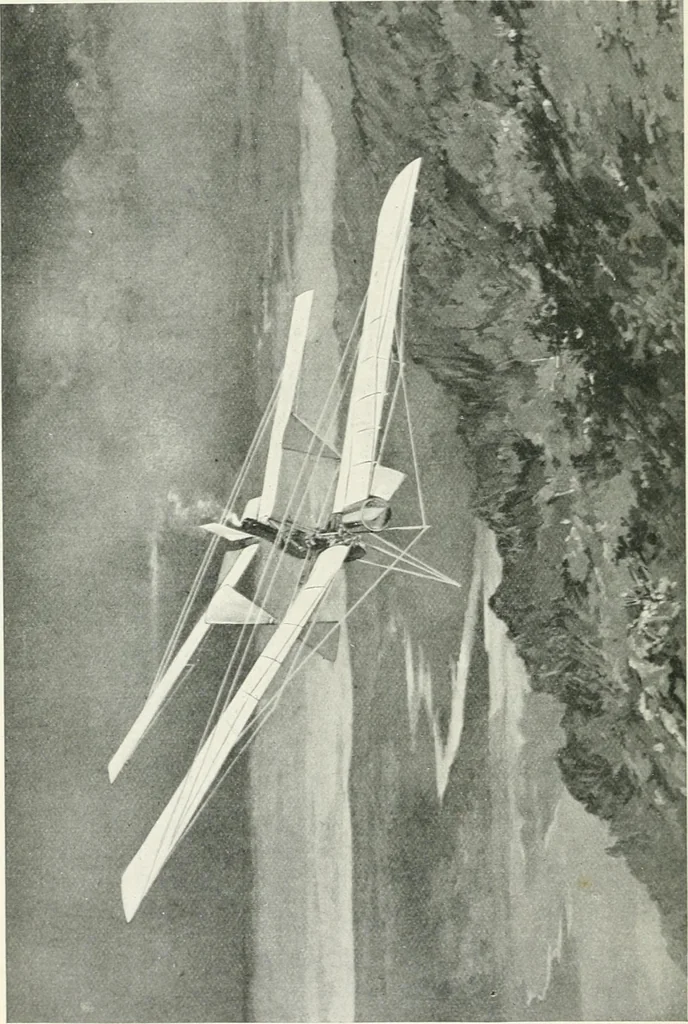 An illustration from Travels in space; a history of aerial navigation, 1902, leaf 7