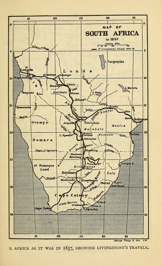 An illustration from Travels and researches in South Africa : including a sketch of sixteen years residence in the interior of Africa, and a journey from the Cape of Good Hope to Loanda on the west coast, thence across the continent, down the River Zambesi, to the eastern ocean, 1905, leaf 17