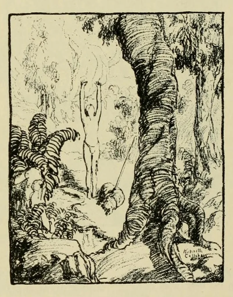 An illustration from The Treasure chest for California boys and girls, 1926, leaf 49