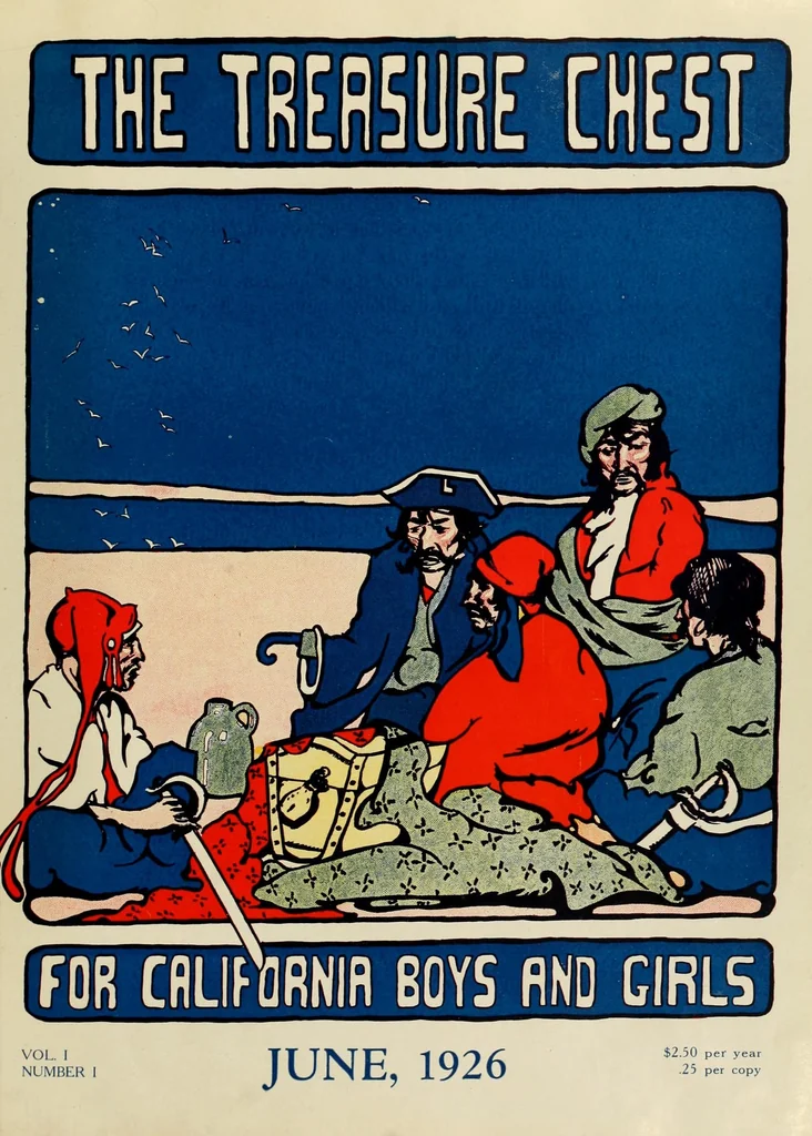 An illustration from The Treasure chest for California boys and girls, 1926, leaf 7