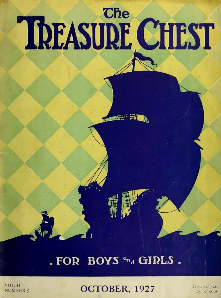 An illustration from The Treasure chest for California boys and girls, 1926, leaf 1