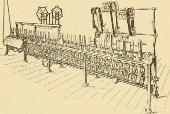 An illustration from A treatise, giving a thorough description of the properties and supply of the fibres, as well as the various processes required for converting wool, cotton, silk from fibre to finished goods, covering both woven and knit goods ... construction of the most modern improvements to preparatory machinery ... accessories relating to construction and equipment of modern textile manufacturing plants .., 1895, leaf 119