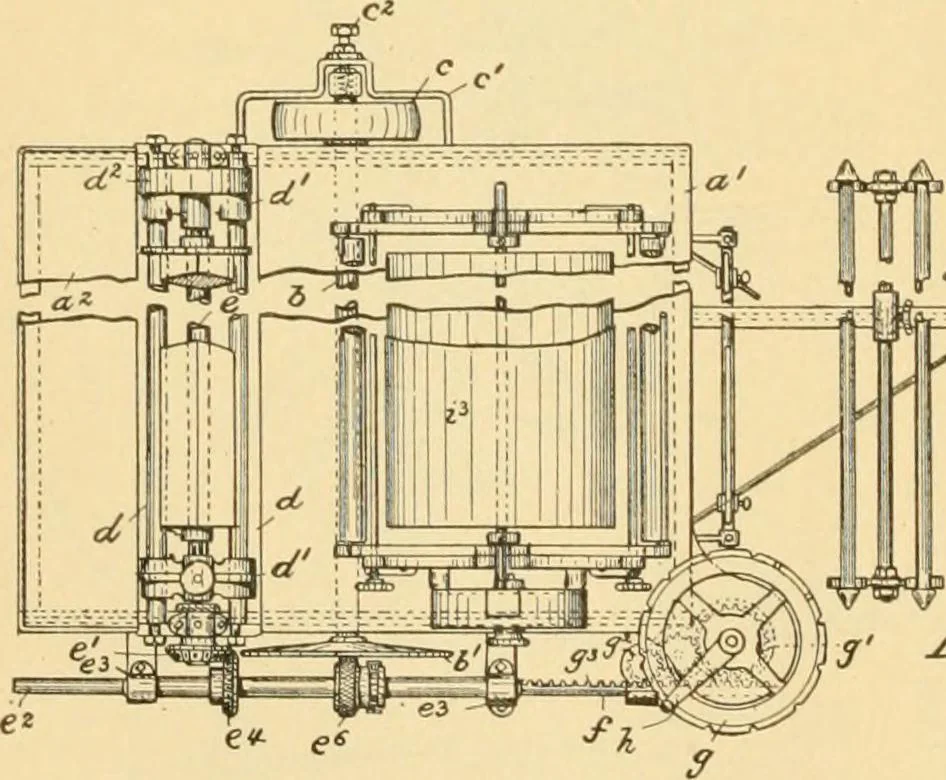 An illustration from A treatise, giving a thorough description of the properties and supply of the fibres, as well as the various processes required for converting wool, cotton, silk from fibre to finished goods, covering both woven and knit goods ... construction of the most modern improvements to preparatory machinery ... accessories relating to construction and equipment of modern textile manufacturing plants .., 1895, leaf 131