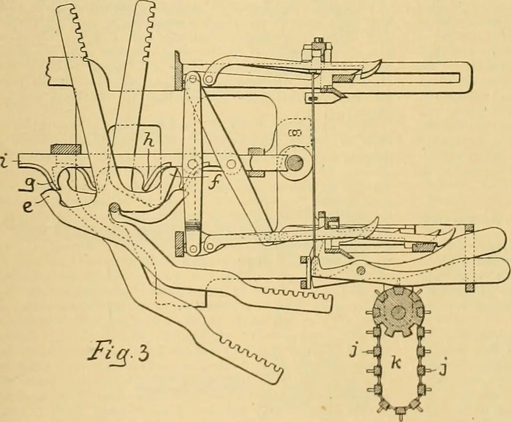 An illustration from A treatise, giving a thorough description of the properties and supply of the fibres, as well as the various processes required for converting wool, cotton, silk from fibre to finished goods, covering both woven and knit goods ... construction of the most modern improvements to preparatory machinery ... accessories relating to construction and equipment of modern textile manufacturing plants .., 1895, leaf 136