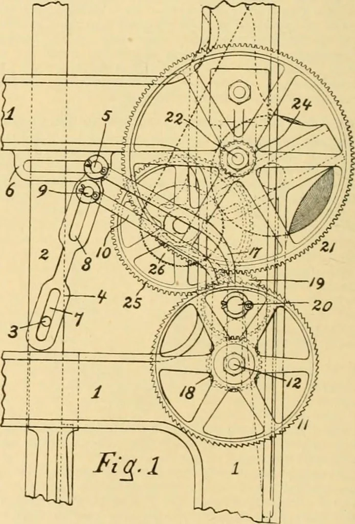 An illustration from A treatise, giving a thorough description of the properties and supply of the fibres, as well as the various processes required for converting wool, cotton, silk from fibre to finished goods, covering both woven and knit goods ... construction of the most modern improvements to preparatory machinery ... accessories relating to construction and equipment of modern textile manufacturing plants .., 1895, leaf 153