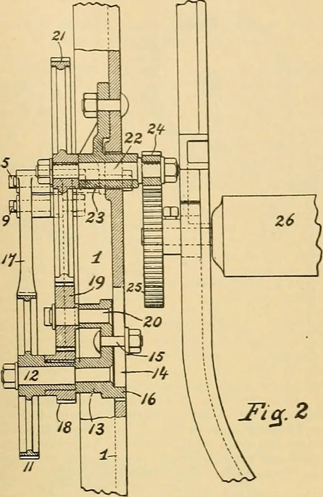 An illustration from A treatise, giving a thorough description of the properties and supply of the fibres, as well as the various processes required for converting wool, cotton, silk from fibre to finished goods, covering both woven and knit goods ... construction of the most modern improvements to preparatory machinery ... accessories relating to construction and equipment of modern textile manufacturing plants .., 1895, leaf 154
