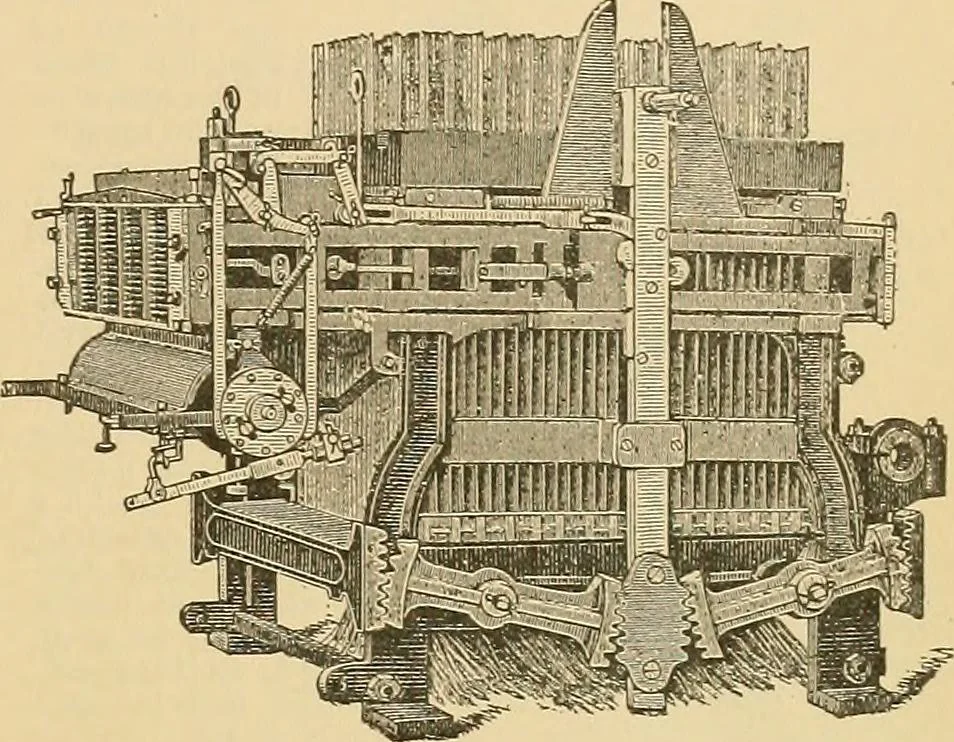 An illustration from A treatise, giving a thorough description of the properties and supply of the fibres, as well as the various processes required for converting wool, cotton, silk from fibre to finished goods, covering both woven and knit goods ... construction of the most modern improvements to preparatory machinery ... accessories relating to construction and equipment of modern textile manufacturing plants .., 1895, leaf 178