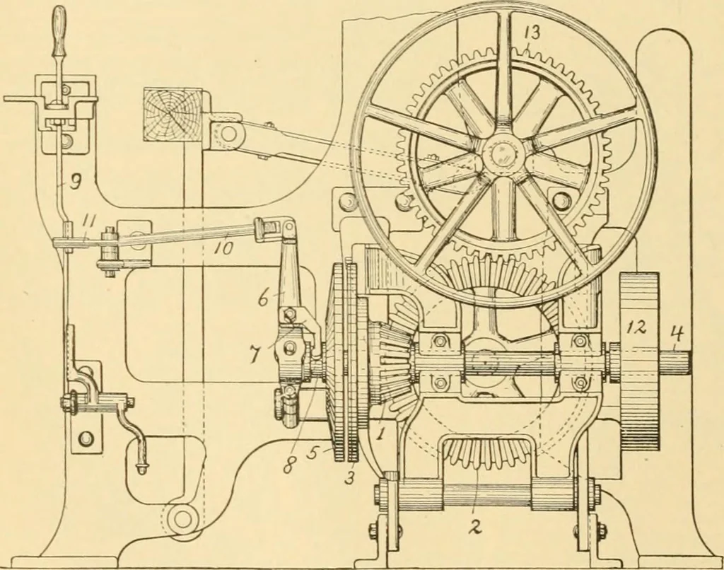 An illustration from A treatise, giving a thorough description of the properties and supply of the fibres, as well as the various processes required for converting wool, cotton, silk from fibre to finished goods, covering both woven and knit goods ... construction of the most modern improvements to preparatory machinery ... accessories relating to construction and equipment of modern textile manufacturing plants .., 1895, leaf 181