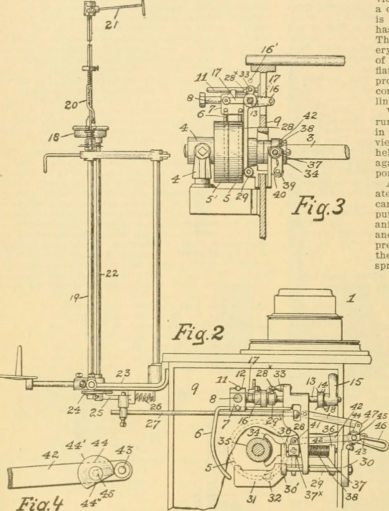 An illustration from A treatise, giving a thorough description of the properties and supply of the fibres, as well as the various processes required for converting wool, cotton, silk from fibre to finished goods, covering both woven and knit goods ... construction of the most modern improvements to preparatory machinery ... accessories relating to construction and equipment of modern textile manufacturing plants .., 1895, leaf 219