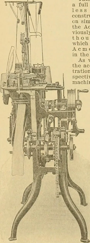 An illustration from A treatise, giving a thorough description of the properties and supply of the fibres, as well as the various processes required for converting wool, cotton, silk from fibre to finished goods, covering both woven and knit goods ... construction of the most modern improvements to preparatory machinery ... accessories relating to construction and equipment of modern textile manufacturing plants .., 1895, leaf 220