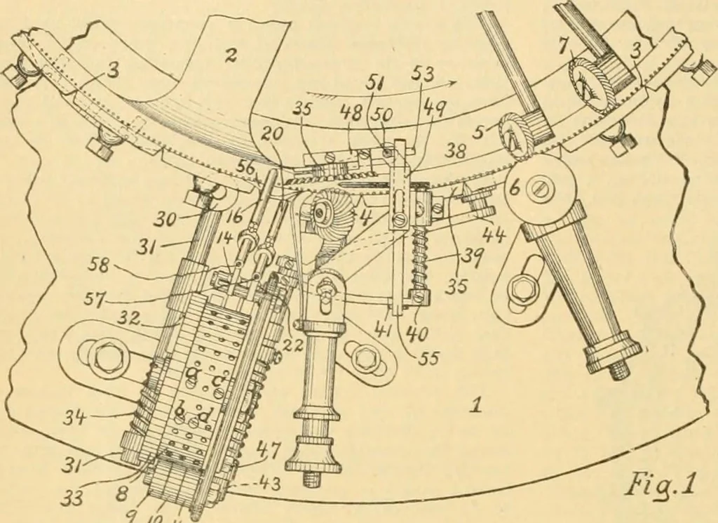 An illustration from A treatise, giving a thorough description of the properties and supply of the fibres, as well as the various processes required for converting wool, cotton, silk from fibre to finished goods, covering both woven and knit goods ... construction of the most modern improvements to preparatory machinery ... accessories relating to construction and equipment of modern textile manufacturing plants .., 1895, leaf 233