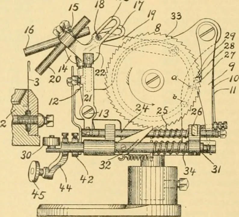 An illustration from A treatise, giving a thorough description of the properties and supply of the fibres, as well as the various processes required for converting wool, cotton, silk from fibre to finished goods, covering both woven and knit goods ... construction of the most modern improvements to preparatory machinery ... accessories relating to construction and equipment of modern textile manufacturing plants .., 1895, leaf 233