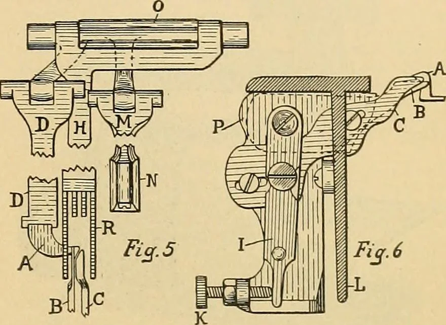 An illustration from A treatise, giving a thorough description of the properties and supply of the fibres, as well as the various processes required for converting wool, cotton, silk from fibre to finished goods, covering both woven and knit goods ... construction of the most modern improvements to preparatory machinery ... accessories relating to construction and equipment of modern textile manufacturing plants .., 1895, leaf 240