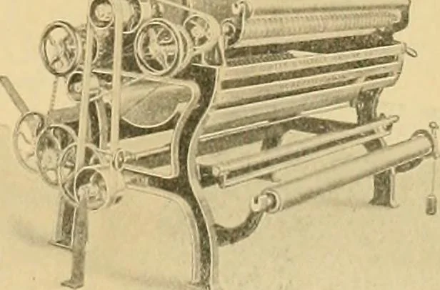 An illustration from A treatise, giving a thorough description of the properties and supply of the fibres, as well as the various processes required for converting wool, cotton, silk from fibre to finished goods, covering both woven and knit goods ... construction of the most modern improvements to preparatory machinery ... accessories relating to construction and equipment of modern textile manufacturing plants .., 1895, leaf 244