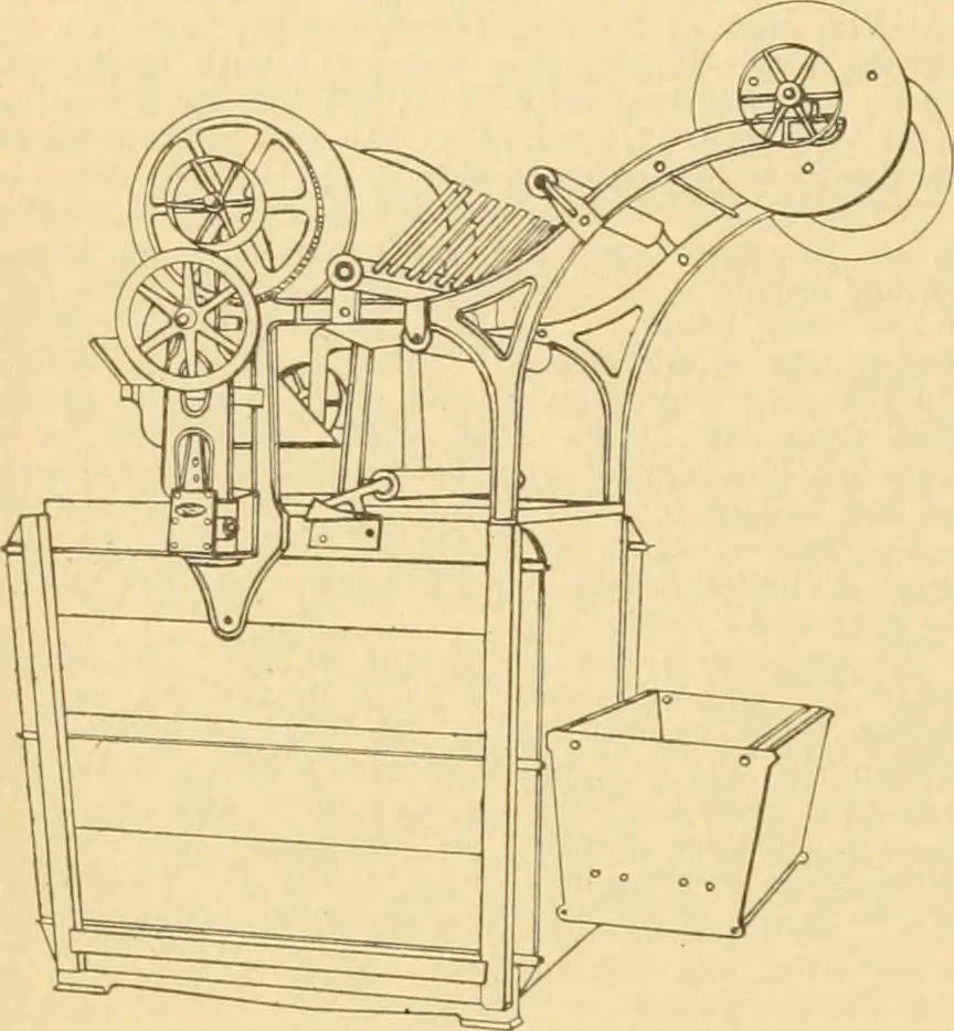 An illustration from A treatise, giving a thorough description of the properties and supply of the fibres, as well as the various processes required for converting wool, cotton, silk from fibre to finished goods, covering both woven and knit goods ... construction of the most modern improvements to preparatory machinery ... accessories relating to construction and equipment of modern textile manufacturing plants .., 1895, leaf 261